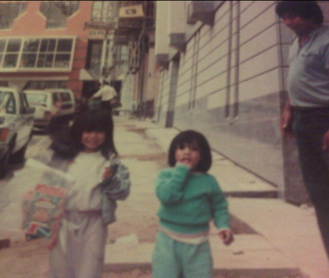My sister Kim, Dad, and I in London